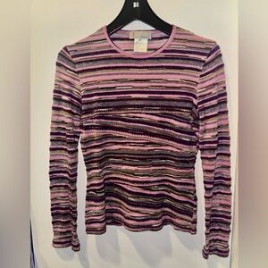 Missoni Pink and Purple Striped Long Sleeve Top